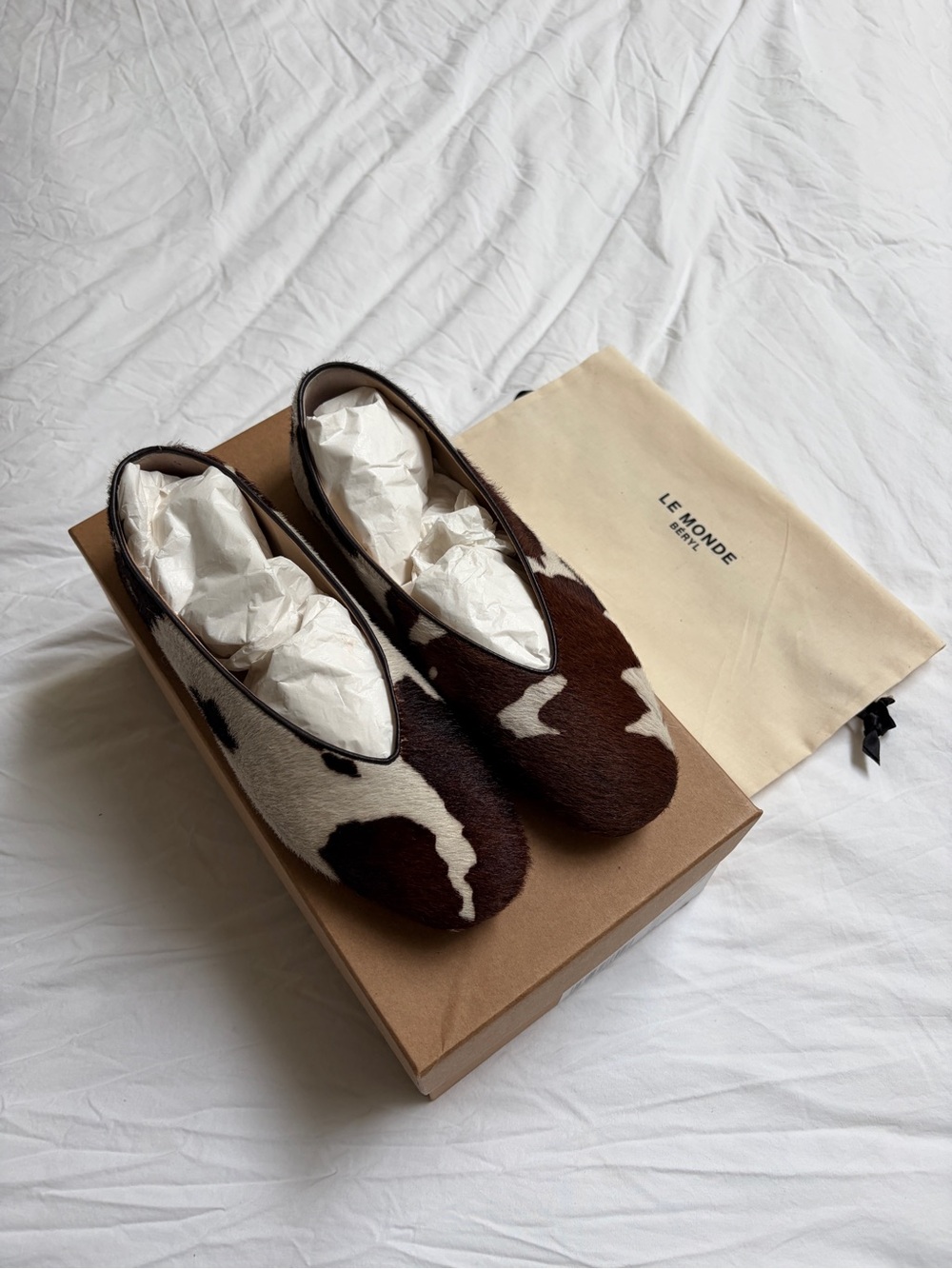 Le Monde Beryl Regency Slipper Calf Hair Flats